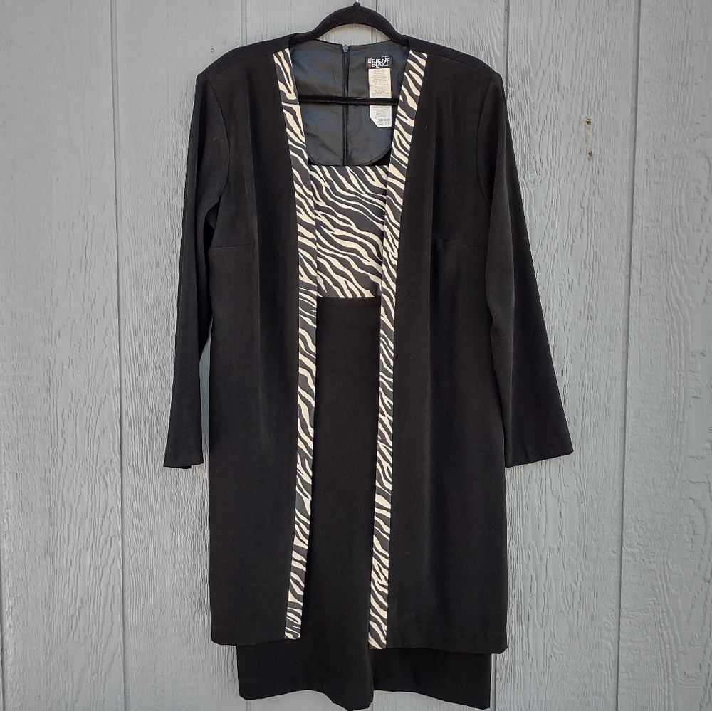 Vintage Helen Blake Animal Print Sheath Dress Size 12